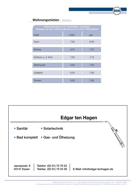 Preisspiegel 2009 (Erhebungszeitraum - Ring Deutscher Makler