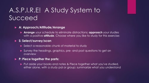 Student Success Section 2 - Performance & Study Skills