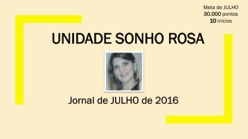 Jornal Sonho Rosa. Edição: julho, 2016