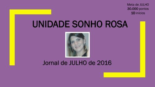 Jornal Sonho Rosa. Edição: julho, 2016