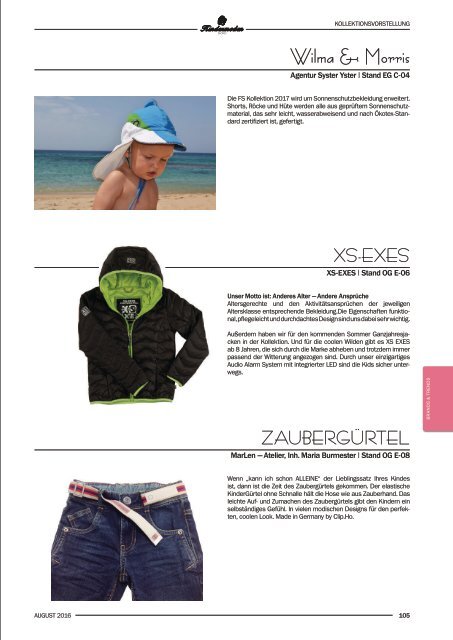 Kindermoden Nord Katalog August 2016