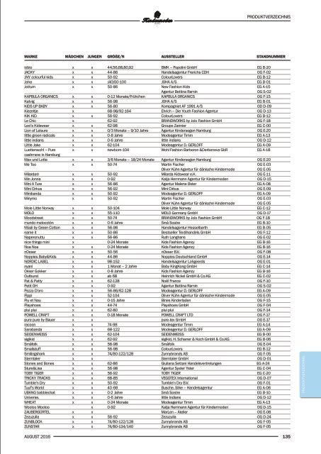 Kindermoden Nord Katalog August 2016