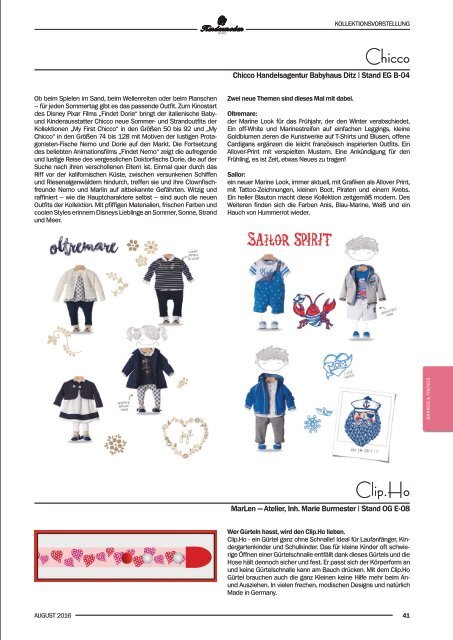 Kindermoden Nord Katalog August 2016