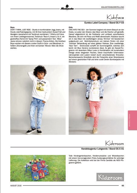 Kindermoden Nord Katalog August 2016