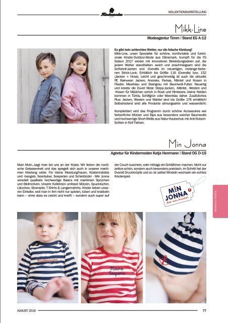 Kindermoden Nord Katalog August 2016