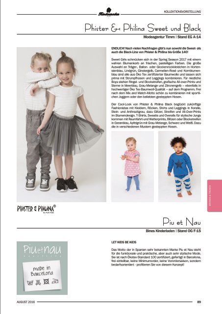 Kindermoden Nord Katalog August 2016