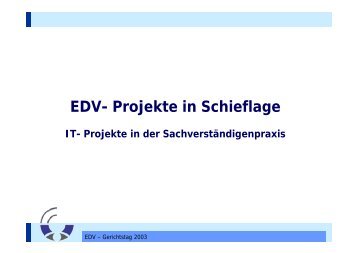 EDV- Projekte in Schieflage - Dr. Siegfried Streitz