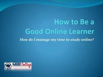 How to Be a Good Online Learner