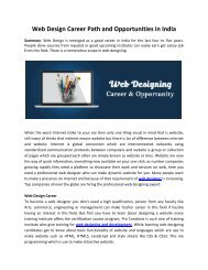 Web Design Career Path and Opportunities in India