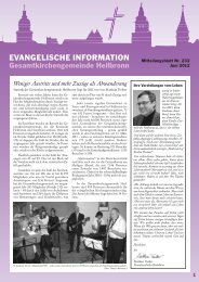 Gottesdienste Kontakte - Evangelischer Kirchenbezirk Heilbronn