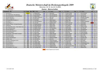Deutsche Meisterschaft im Breitensportkegeln 2009 - HKBV