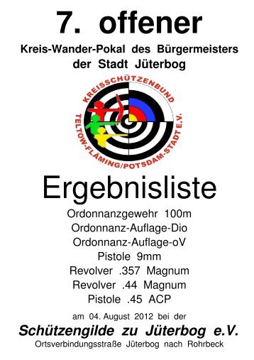 7. b ü rgermeisterpokal 2 0 1 2 - Schützengilde Jüterbog