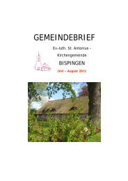 Der Gemeindebrief Juni 2011 - Ev.-luth. Kirchengemeinde Bispingen