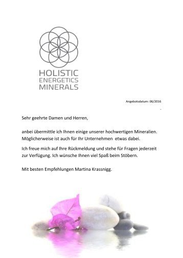 Angebot Holistic Energetics