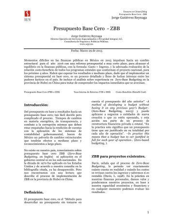 Presupuesto Base Cero ZBB ensayo