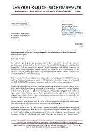 One Life Network Legal Opinion Rechtsanwälte Germany June 2016