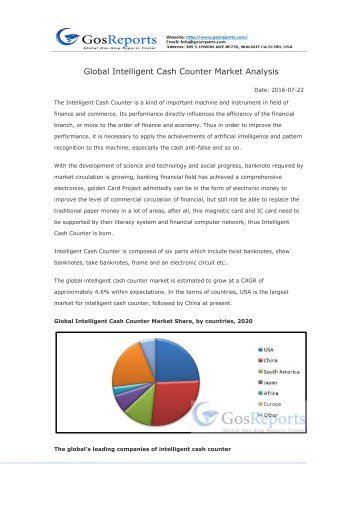 Global Intelligent Cash Counter Market Analysis