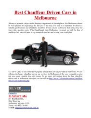 Best Chauffeur Driven Cars in Melbourne