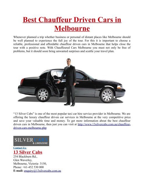 Best Chauffeur Driven Cars in Melbourne
