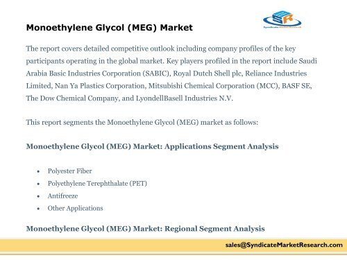 Monoethylene Glycol (MEG) Market