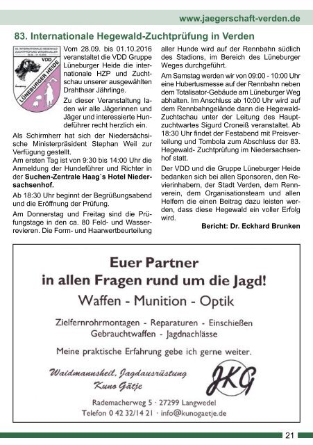 Waidblatt Ausgabe 21 Juli 2016