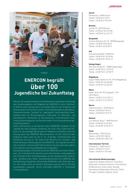 Enercon Windblatt 02/2016