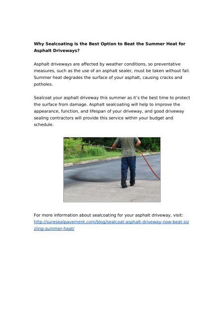 Asphalt sealcoating