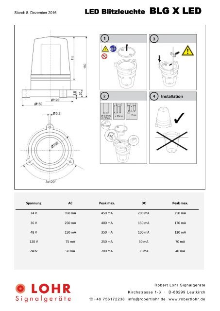 Lohr Signalgeräte Industrie Katalog