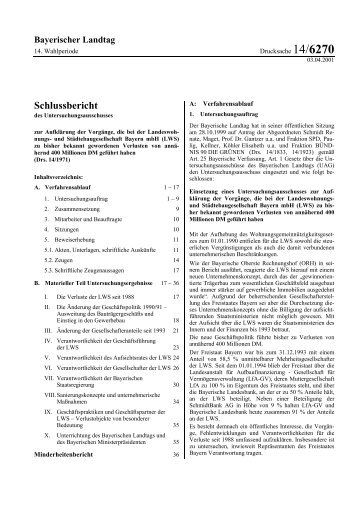Schlussbericht - Bayerischer Landtag