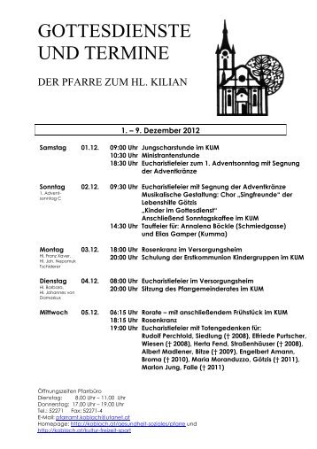 Gottesdienstordnung - Koblach