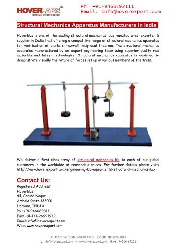 Structural Mechanics Apparatus Manufacturers India