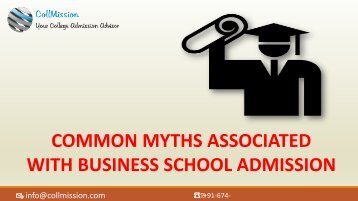 Common Myths Associated with Business School Admission