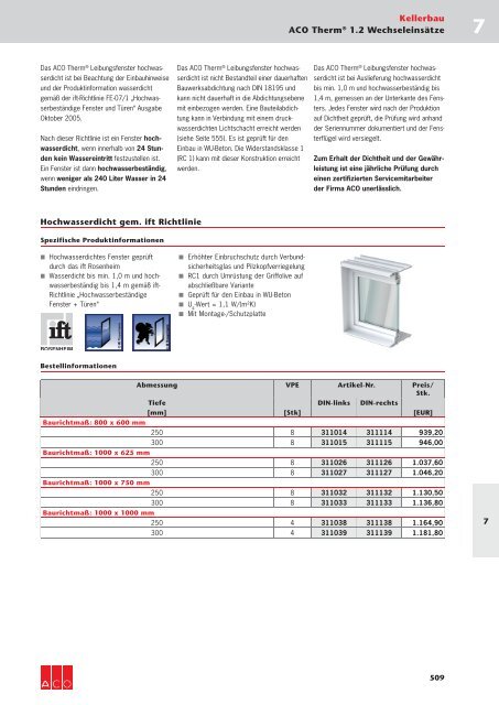 ACO KELLERBAU PREISLISTE 2016