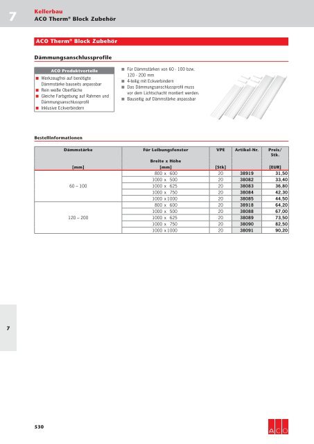 ACO KELLERBAU PREISLISTE 2016