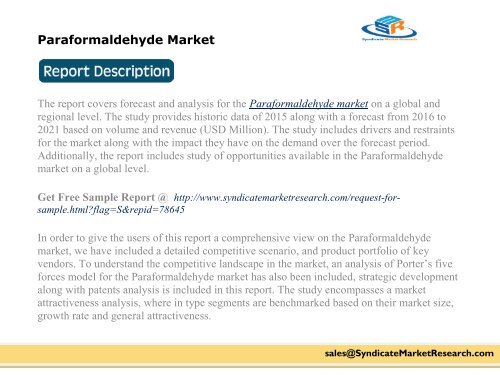 Paraformaldehyde Market