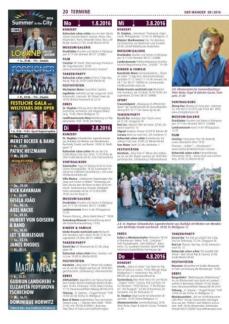 DER MAINZER - Das Magazin für Mainz und Rheinhessen - Nr. 311 - August 2016