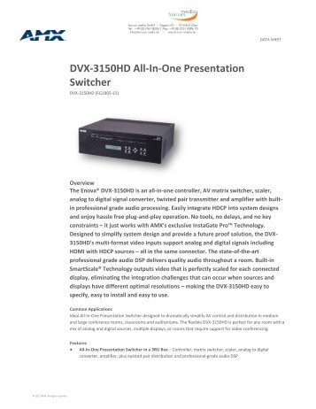 Data Sheet - DVX-3150HD All-In-One Presentation Switcher - AV-iQ