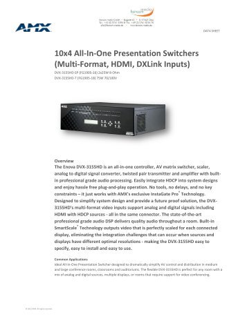 Data Sheet - 10x4 All-In-One Presentation Switchers (Multi ... - AV-iQ