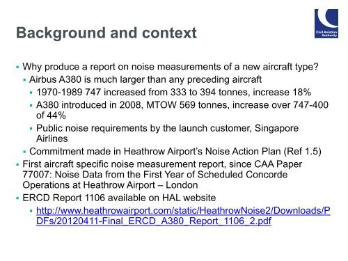 Airbus A380 noise measurements