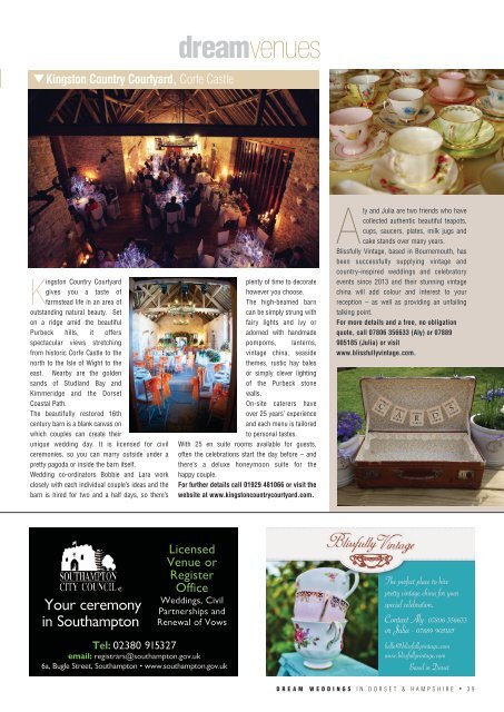 Dream Weddings Magazine - Dorset & Hampshire - issue.34