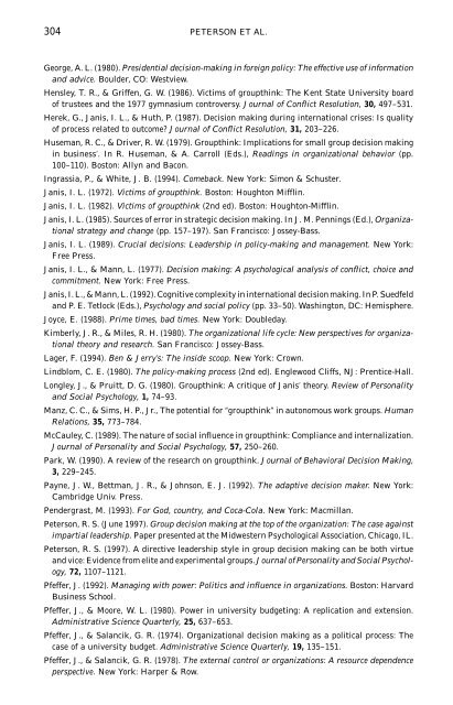 Group Dynamics in Top Management Teams: Groupthink, Vigilance, and Alternative Models of Organizational Failure and Success