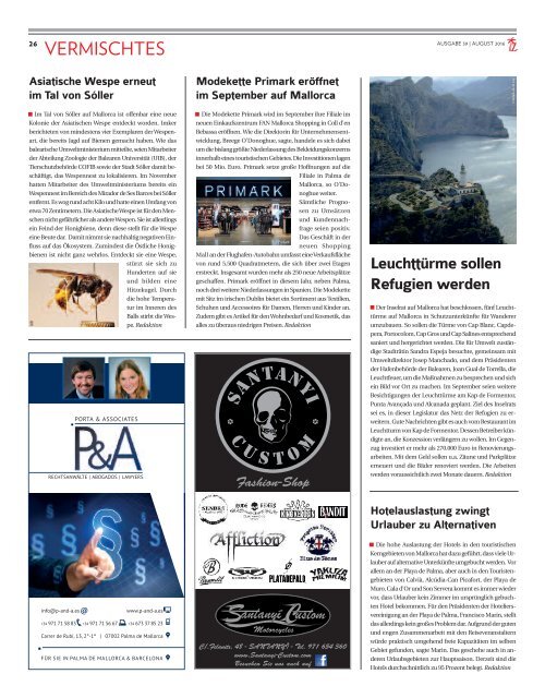Die Inselzeitung Mallorca August 2016
