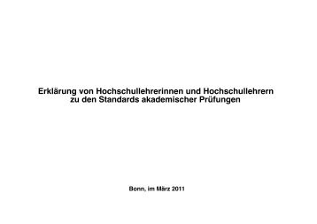 Erklärung von Hochschullehrerinnen und Hochschullehrern zu den ...