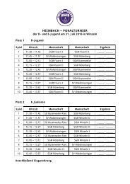 Spielplan D und E-Jugend