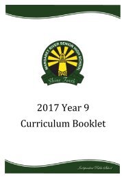 2017 Year 9 Curriculum Booklet