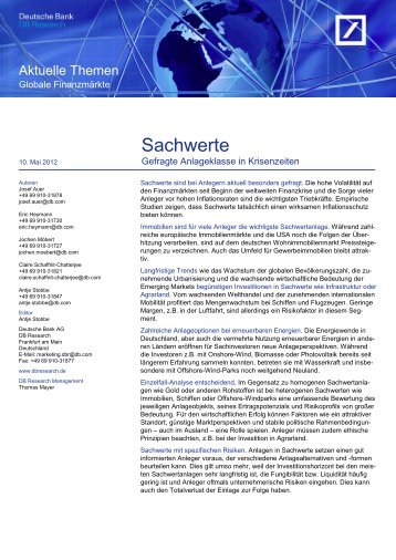 Sachwerte - Deutsche Bank Research