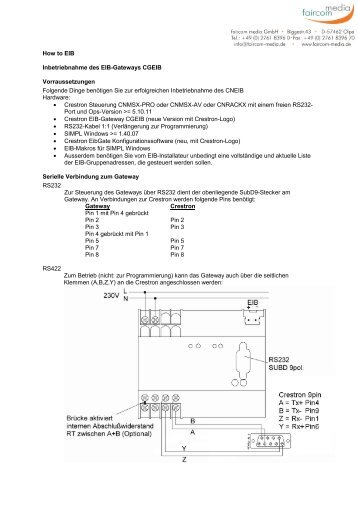 Datenblatt (pdf) - faircom media GmbH