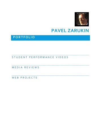 Pavel Zarukin Work Portfolio