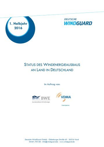 Status des Windenergieausbaus an Land in Deutschland 