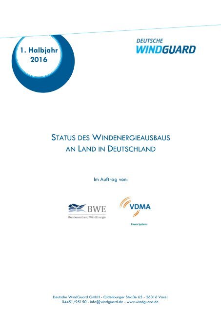 Status des Windenergieausbaus an Land in Deutschland 